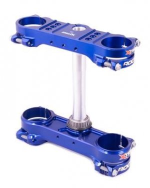 Triple clamp X-TRIG ROCS TECH Blue