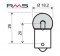 Bulb RMS 12V 10W, R10 BA15S white