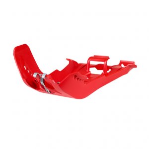 Skid Plate POLISPORT with link protector Red