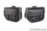 Leather saddlebag CUSTOMACCES APS001N SANT LOUIS black pair