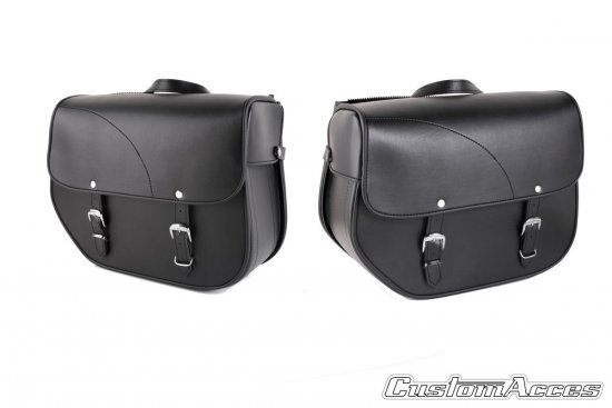 Leather saddlebag CUSTOMACCES APS001N SANT LOUIS black pair