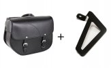 Leather saddlebag CUSTOMACCES APS005N SANT LOUIS black left, with universal support