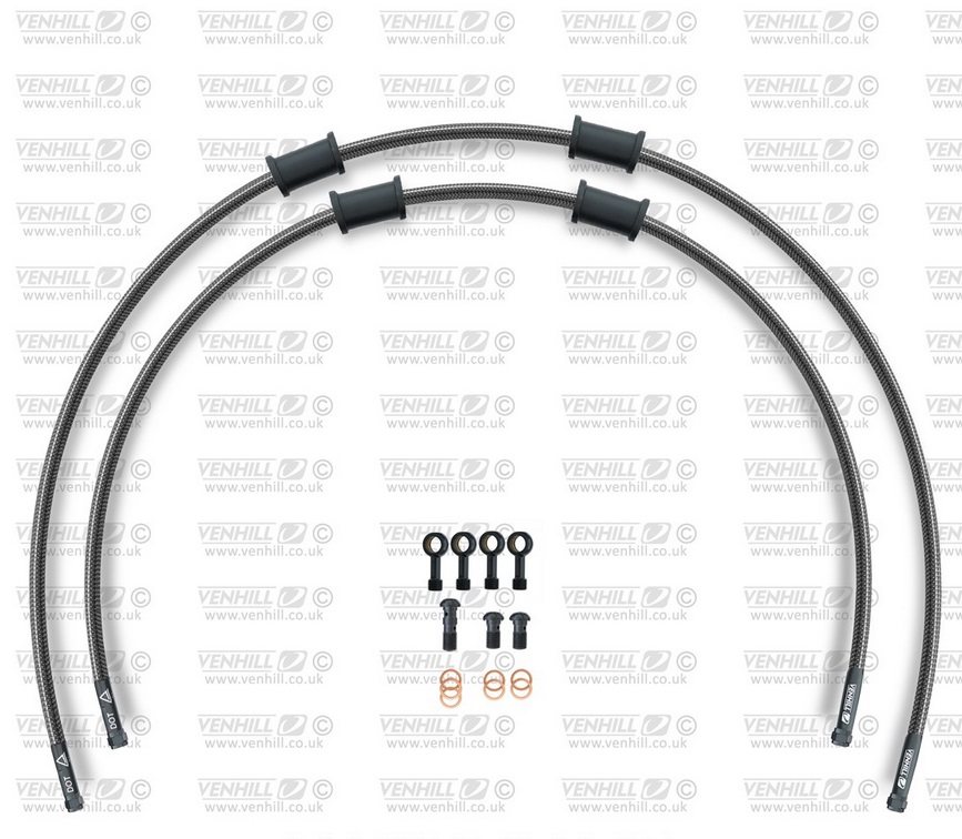 CROSSOVER Front brake hose kit Venhill HON-6021FB-CB POWERHOSEPLUS (2 hoses in kit) Carbon hoses, black fittings