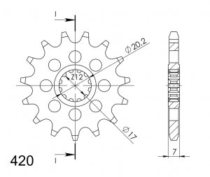 Front sprocket SUPERSPROX CST-1120:15 15T, 420