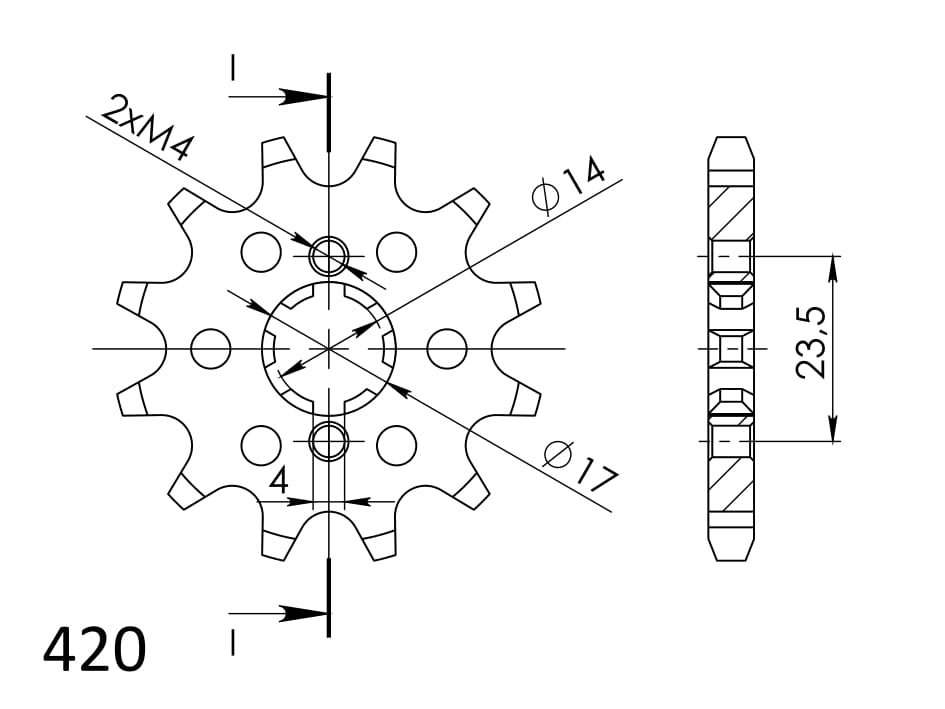 Front sprocket SUPERSPROX CST-1128:12 12T, 420