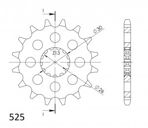 Front sprocket SUPERSPROX CST-1183:19 19T, 525