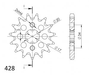 Front sprocket SUPERSPROX CST-1264:14 14T, 428