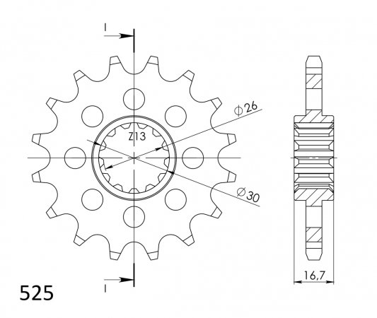 Front sprocket SUPERSPROX CST-1370:14 14T, 525