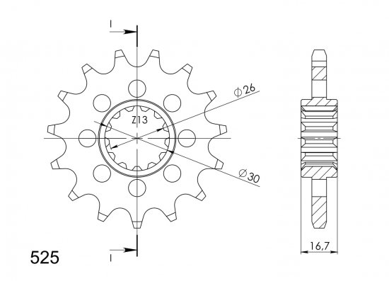 Front sprocket SUPERSPROX CST-1370:15 15T, 525