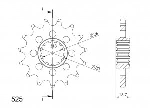 Front sprocket SUPERSPROX CST-1370:15 15T, 525