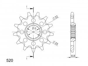 Front sprocket SUPERSPROX 13T, 520