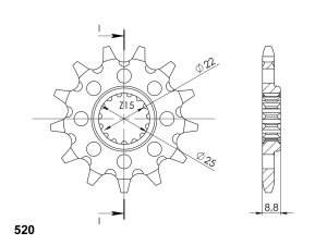 Front sprocket SUPERSPROX 15T, 520