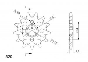 Front sprocket SUPERSPROX CST-327:12 12T, 520