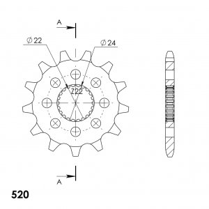 Front sprocket SUPERSPROX CST-394:13 13T, 520