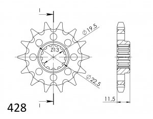 Front sprocket SUPERSPROX CST-409:15 15T, 428