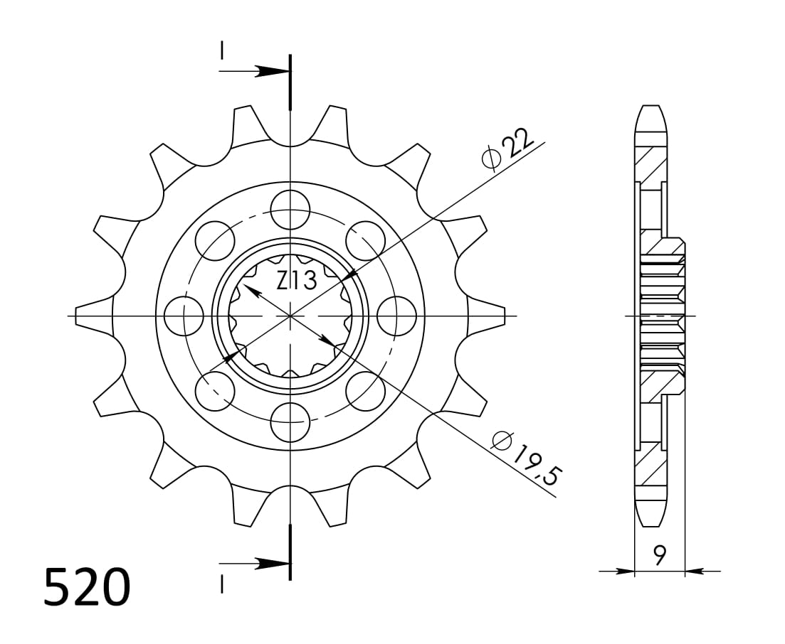 Front sprocket SUPERSPROX CST-428:13 13T, 428