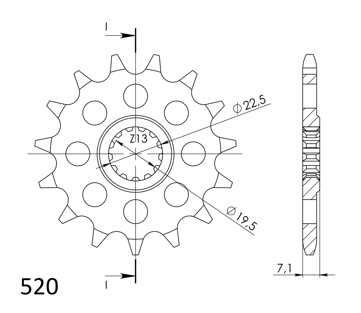 Front sprocket SUPERSPROX CST-434:15 15T, 520