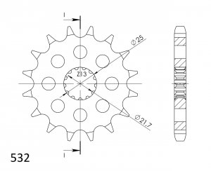 Front sprocket SUPERSPROX CST-440:14 14T, 532