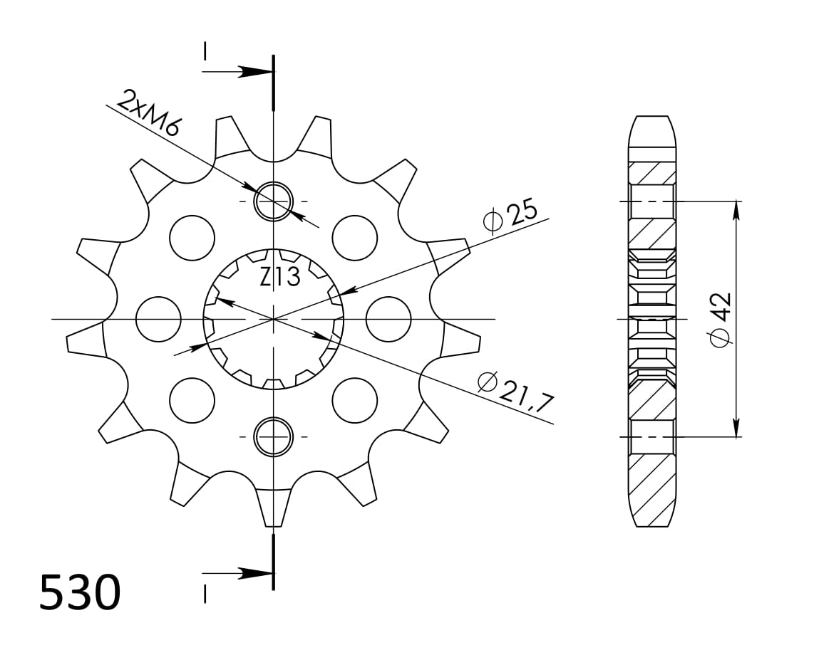 Front sprocket SUPERSPROX CST-513:13 13T, 530