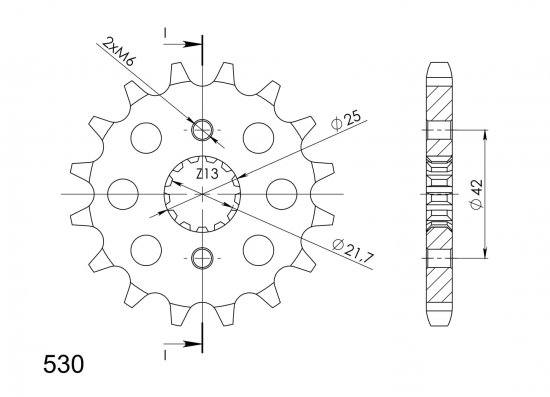 Front sprocket SUPERSPROX CST-513:15 15T, 530