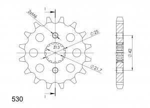 Front sprocket SUPERSPROX CST-513:15 15T, 530