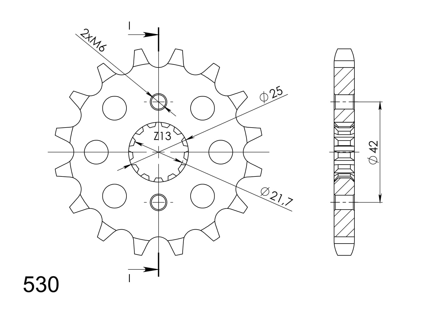 Front sprocket SUPERSPROX CST-513:17 17T, 530