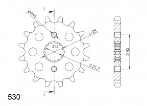 Front sprocket SUPERSPROX CST-513:17 17T, 530