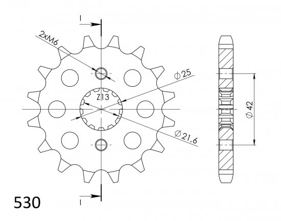 Front sprocket SUPERSPROX CST-519:15 15T, 530