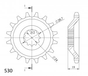 Front sprocket SUPERSPROX CST-527:14