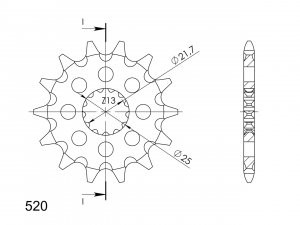 Front sprocket SUPERSPROX CST-565:13 13T, 520