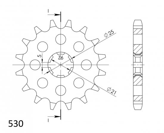 Front sprocket SUPERSPROX CST-567:15 15T, 530