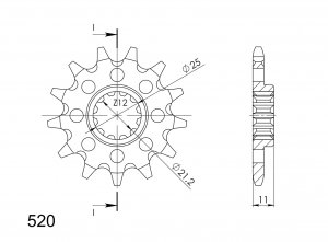 Front sprocket SUPERSPROX CST-824:14 14T, 520