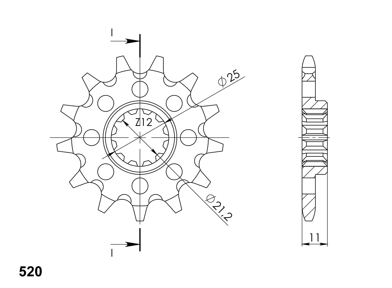 Front sprocket SUPERSPROX CST-824:15 15T, 520