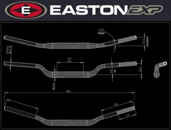 Handlebar EASTON EXP EXP for KTM EXC (XC) 300 (1994-2025)