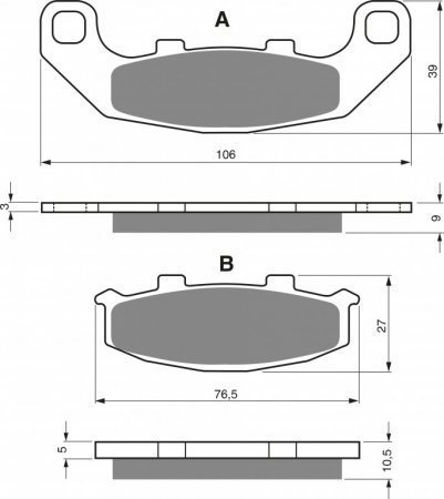 Brake pads GOLDFREN 044 AD