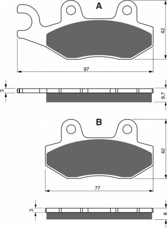 Brake pads GOLDFREN 247 S33 STREET REAR