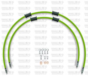 CROSSOVER Front brake hose kit Venhill HON-6021F-GR POWERHOSEPLUS (2 hoses in kit) Green hoses, chromed fittings