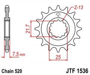 Front sprocket JT 15T, 520