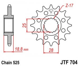 Front sprocket JT 15T, 525