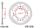 Rear sprocket JT JTR 1219-41 41T, 428