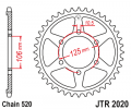 Rear sprocket JT JTR 2020-51 51T, 520