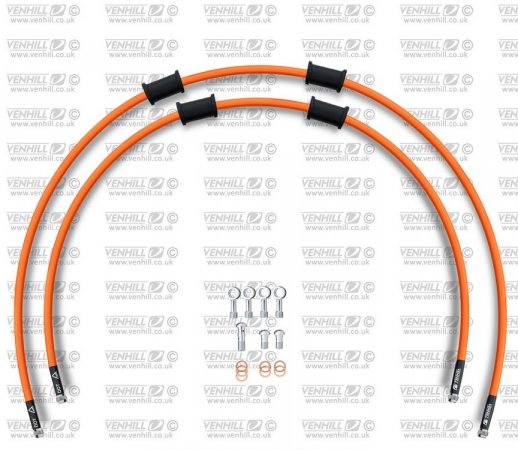 CROSSOVER Front brake hose kit Venhill HON-6021FS-OR POWERHOSEPLUS (2 hoses in kit) Orange hoses, stainless steel fittings