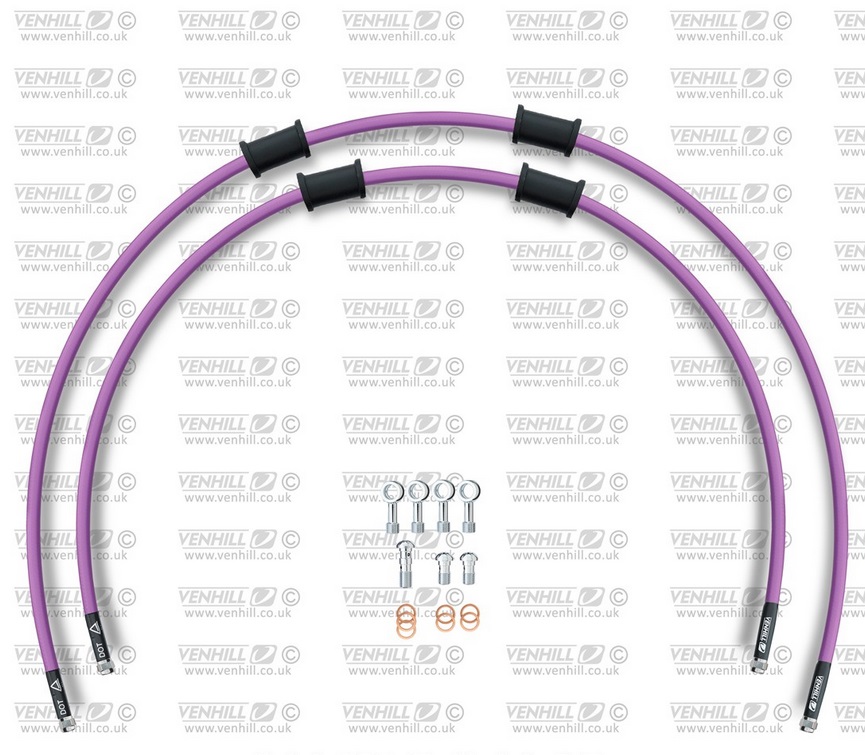 CROSSOVER Front brake hose kit Venhill HON-6021F-PU POWERHOSEPLUS (2 hoses in kit) Purple hoses, chromed fittings