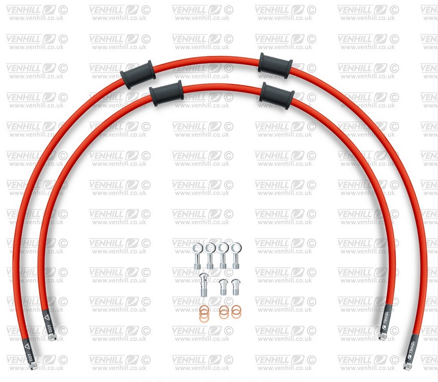 CROSSOVER Front brake hose kit Venhill HON-6021F-RD POWERHOSEPLUS (2 hoses in kit) Red hoses, chromed fittings