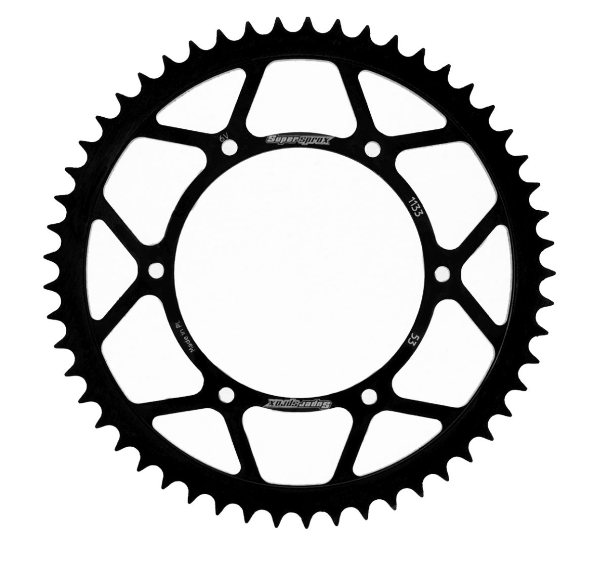 Rear sprocket SUPERSPROX RFE-1133:53-BLK black 53T, 420