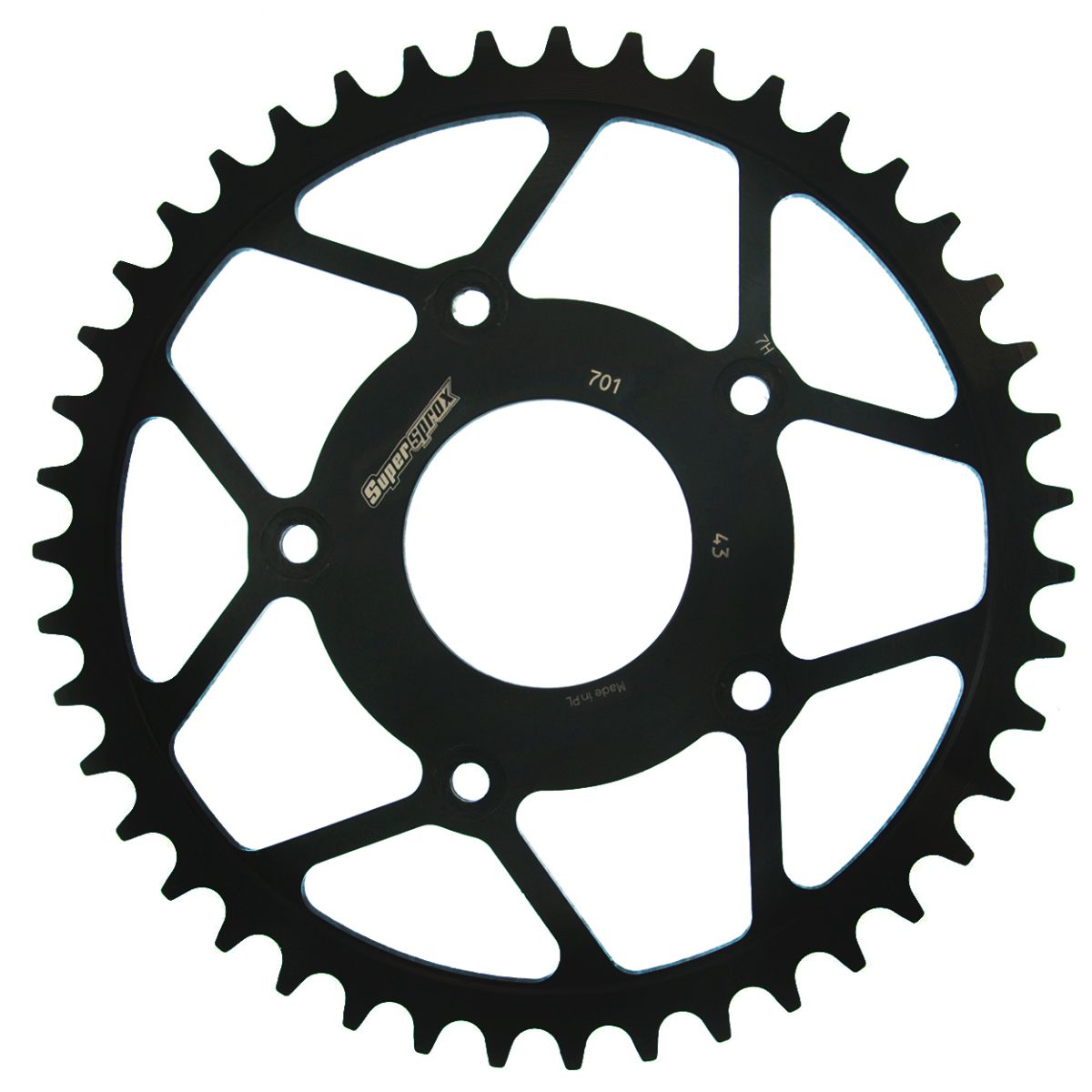 Rear sprocket SUPERSPROX RFE-701:43-BLK black 43T, 520