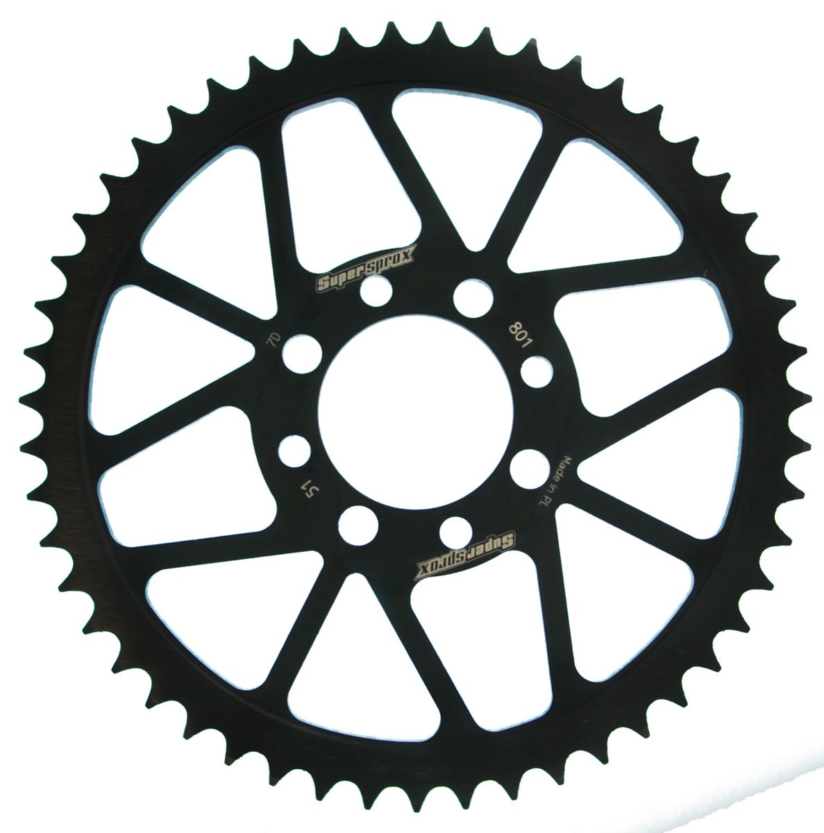 Rear sprocket SUPERSPROX RFE-801:51-BLK black 51T, 420