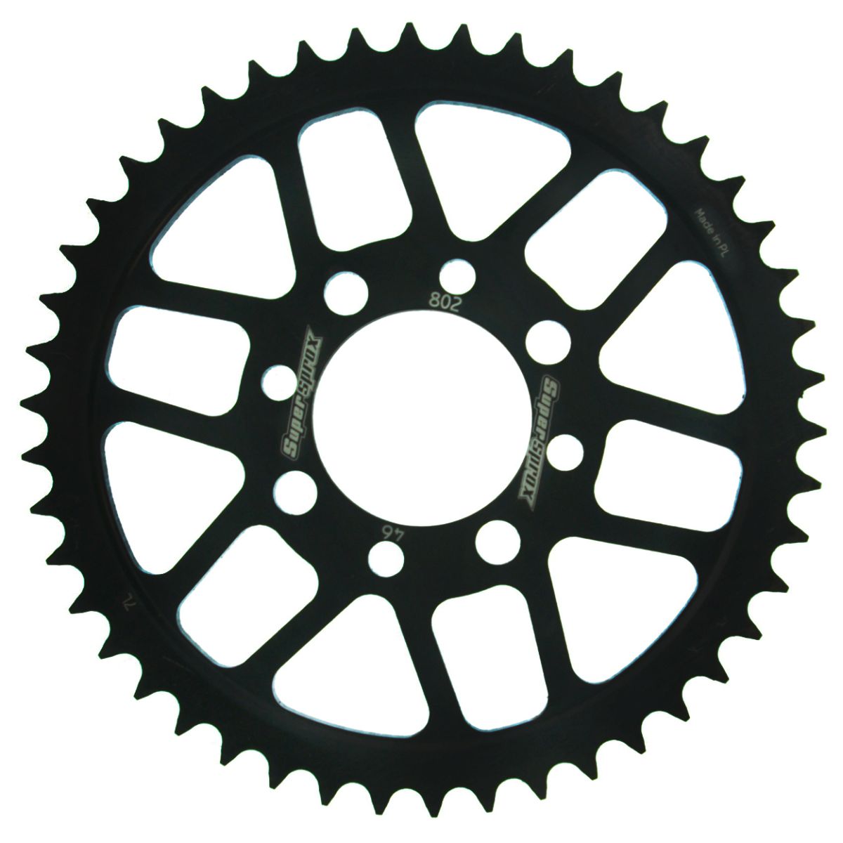 Rear sprocket SUPERSPROX RFE-802:46-BLK black 46T, 428