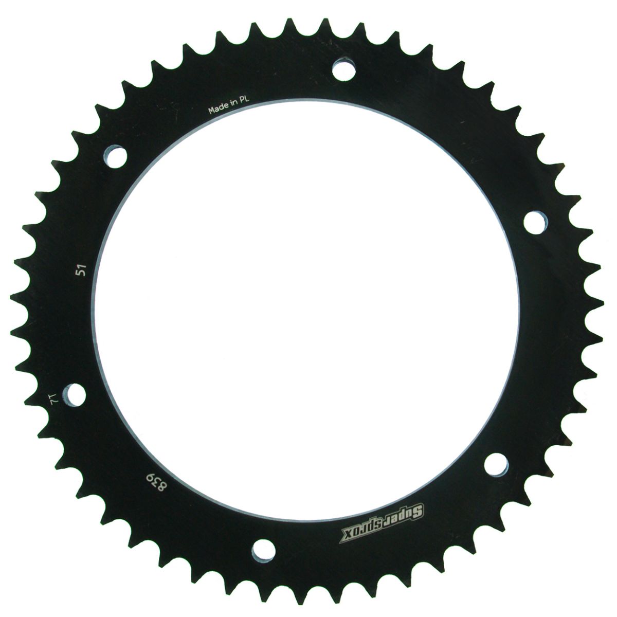 Rear sprocket SUPERSPROX RFE-839:51-BLK black 51T, 428