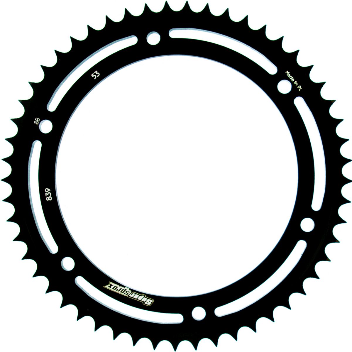 Rear sprocket SUPERSPROX RFE-839:53-BLK black 53T, 428